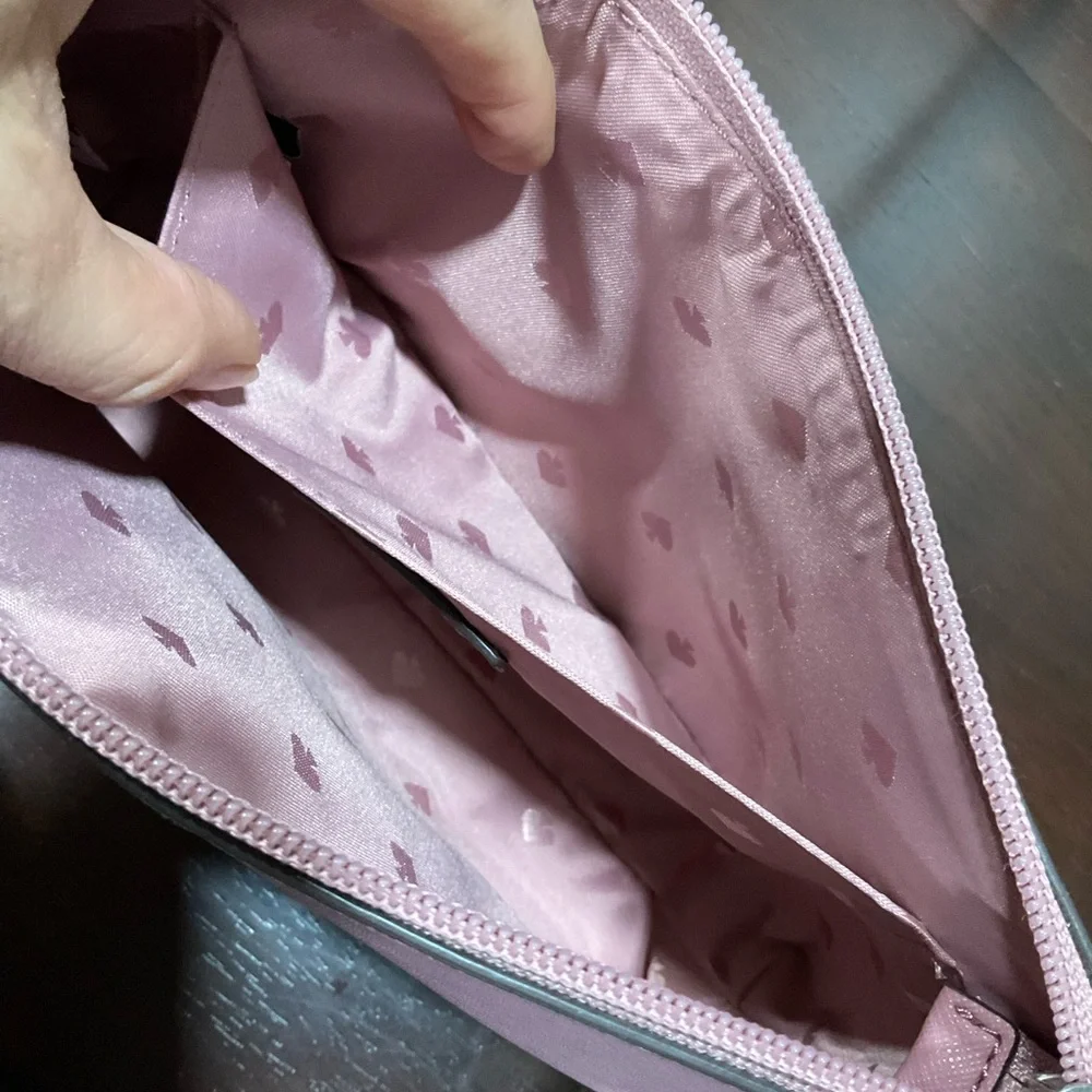 KATE SPADE NY RAMEY GRETA SAFFIANO LEATHER‎ GLITTER SMALL PINK PEONY CROSSBODY